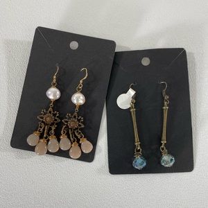 NEW Chandelier Drop Earrings 2 Pair Bundle Romantic Retro Elegant Pastel Girly